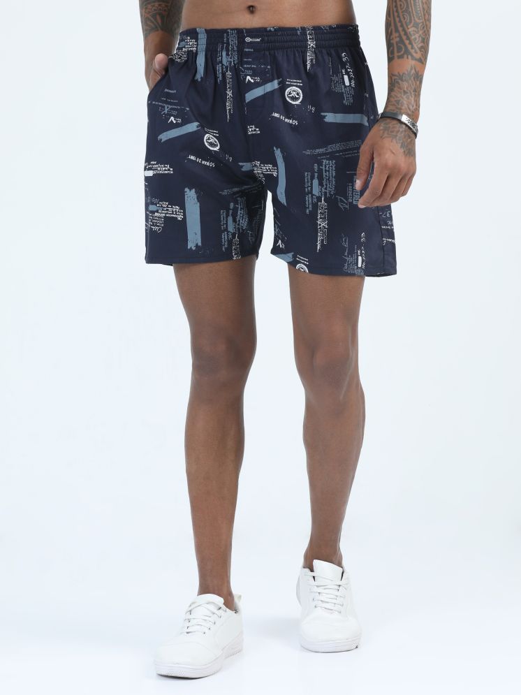     			HETIERS Cotton Blend Men's Boxer- ( Navy )