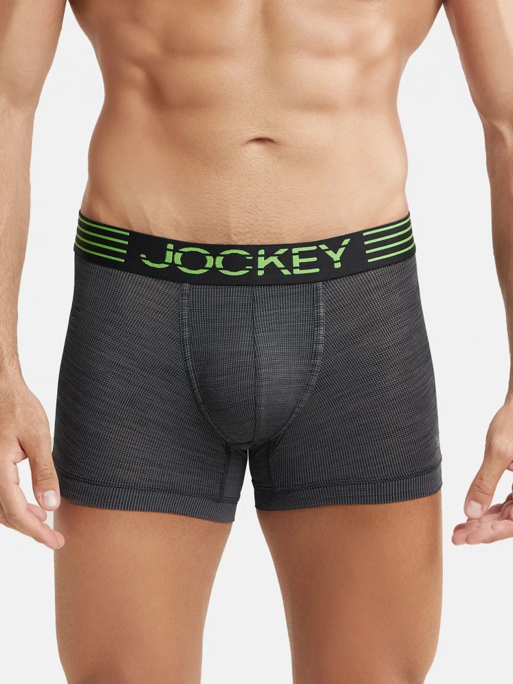     			Jockey MM05 Men Microfiber Mesh Elastane Performance Trunk with StayDry Technology - Black