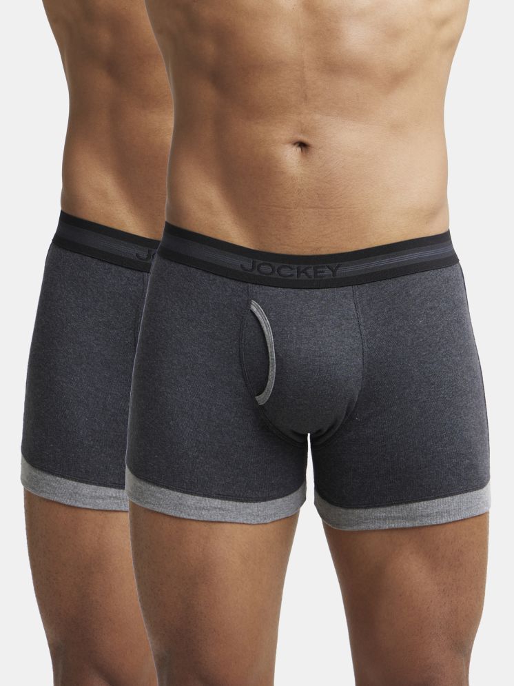     			Pack of 2 Jockey Grey Melange 1017 Cotton Men's Trunks