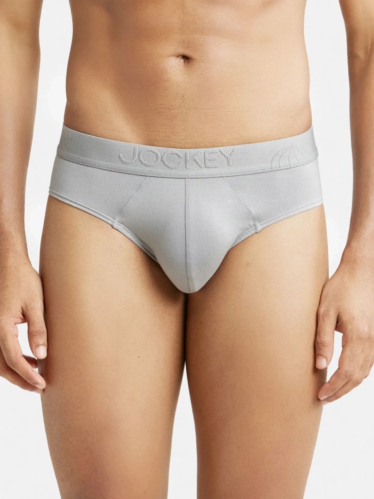     			Jockey IC24 Men Tencel Micro Modal Cotton Elastane Stretch Solid Brief - Bright Light Grey