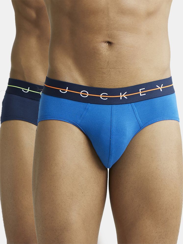     			Jockey NY15 Men Cotton Elastane Solid Brief - Assorted (Pack of 2 - Color & Print May Vary)