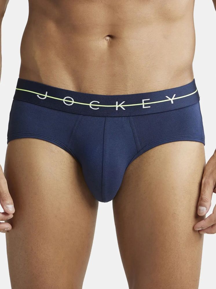     			Jockey NY15 Men Cotton Elastane Solid Brief - Navy