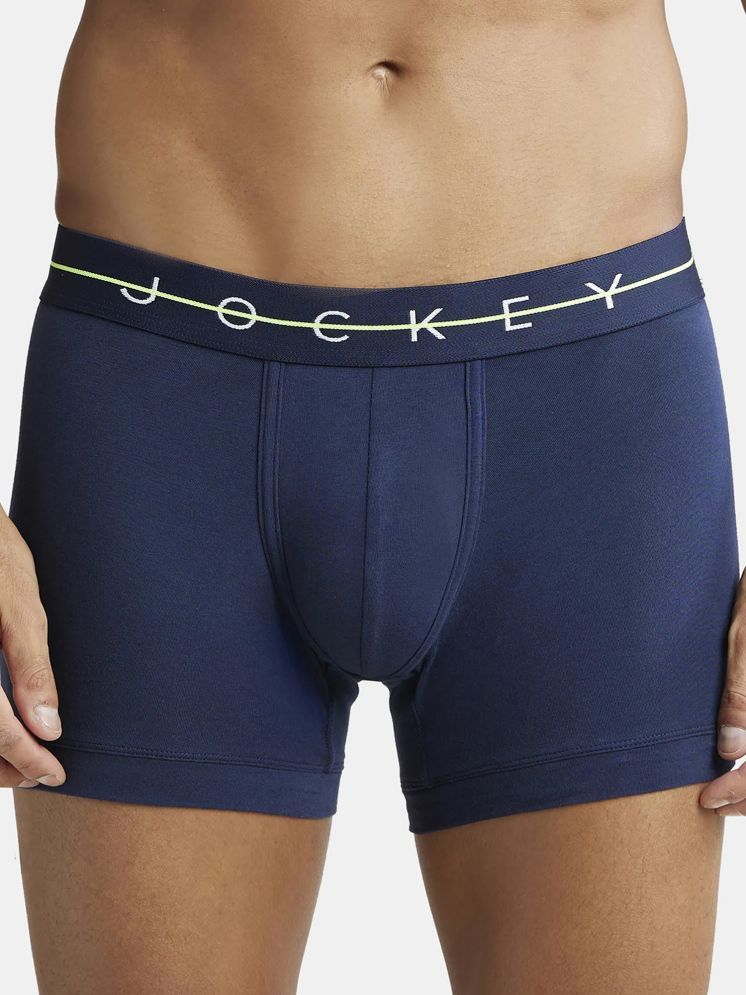     			Jockey NY16 Men Cotton Elastane Stretch Solid Trunk - Navy