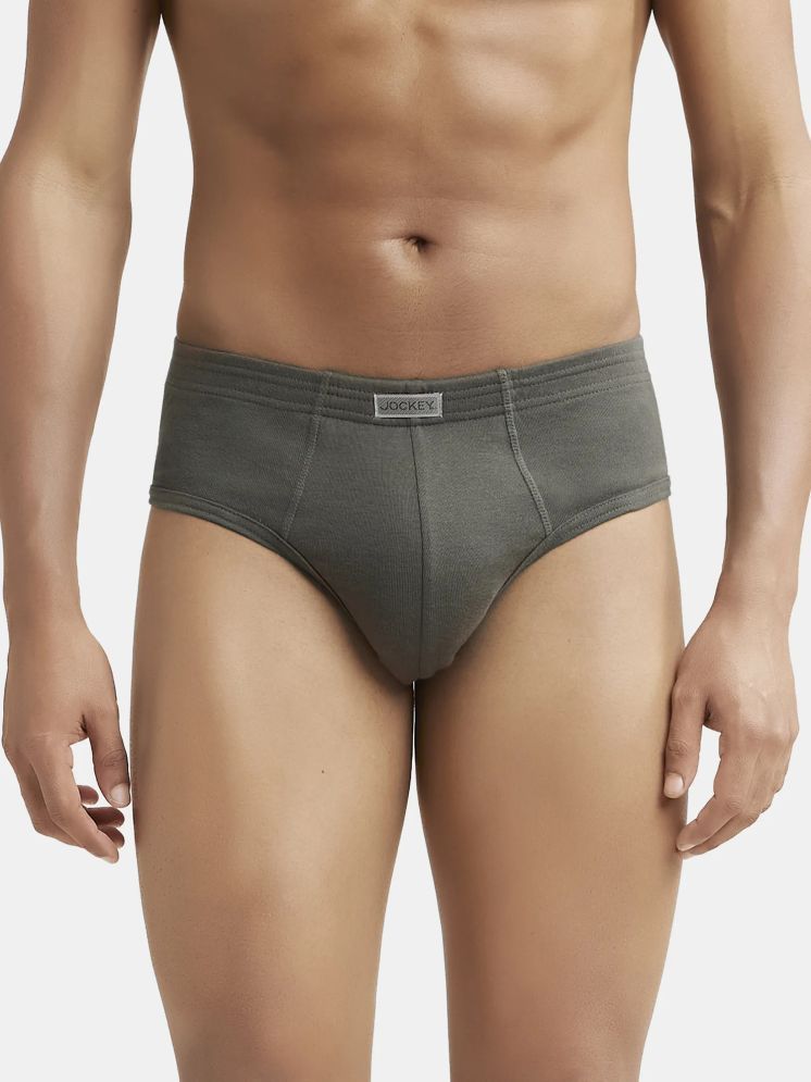     			Jockey 1009 Men Super Combed Cotton Rib Solid Brief - Deep Olive