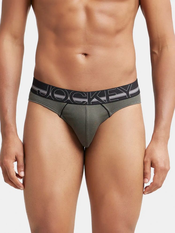     			Jockey US17 Men Super Combed Cotton Rib Solid Brief - Deep Olive