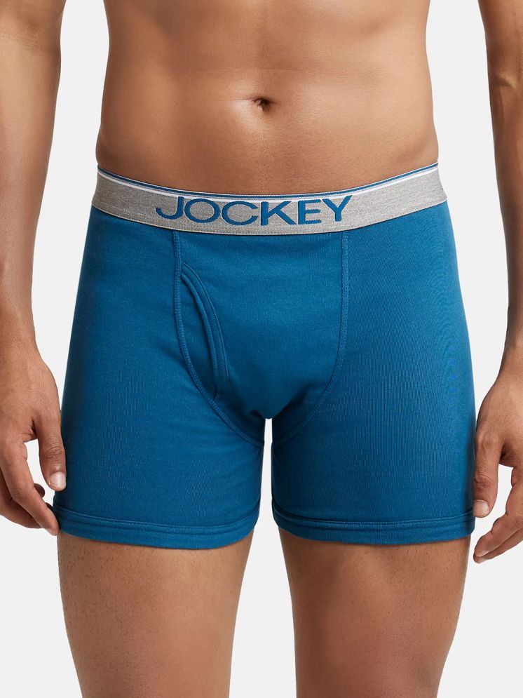     			Jockey 8009 Men Super Combed Cotton Rib Solid Boxer Brief - Seaport Teal