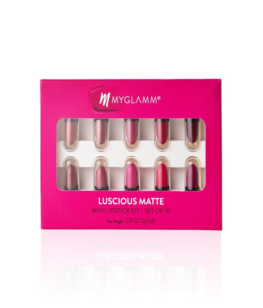     			MyGlamm Luscious Matte Mini Lipstick kit - set of 10