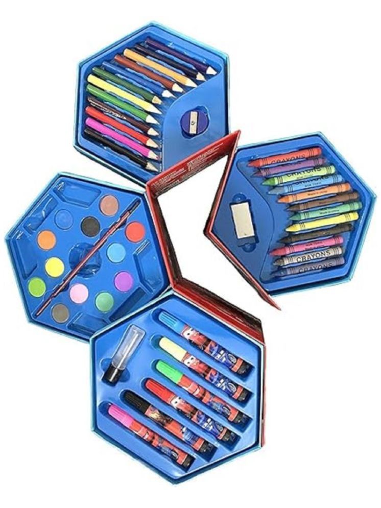     			PANSHUB Kids 46 Pieces Drawing Art Colors multi box Set With Color Pencils Crayons Water Color Sketch Pens For Kids Children Best For Return Gifts Gifting for Kids.