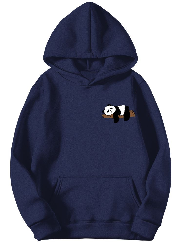     			fashion and youth Cotton Blend Hooded Men's Sweatshirt - Navy ( Pack of 1 )