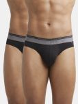 Jockey US59 Men Super Combed Cotton Elastane Solid Brief - Black (Pack of 2)