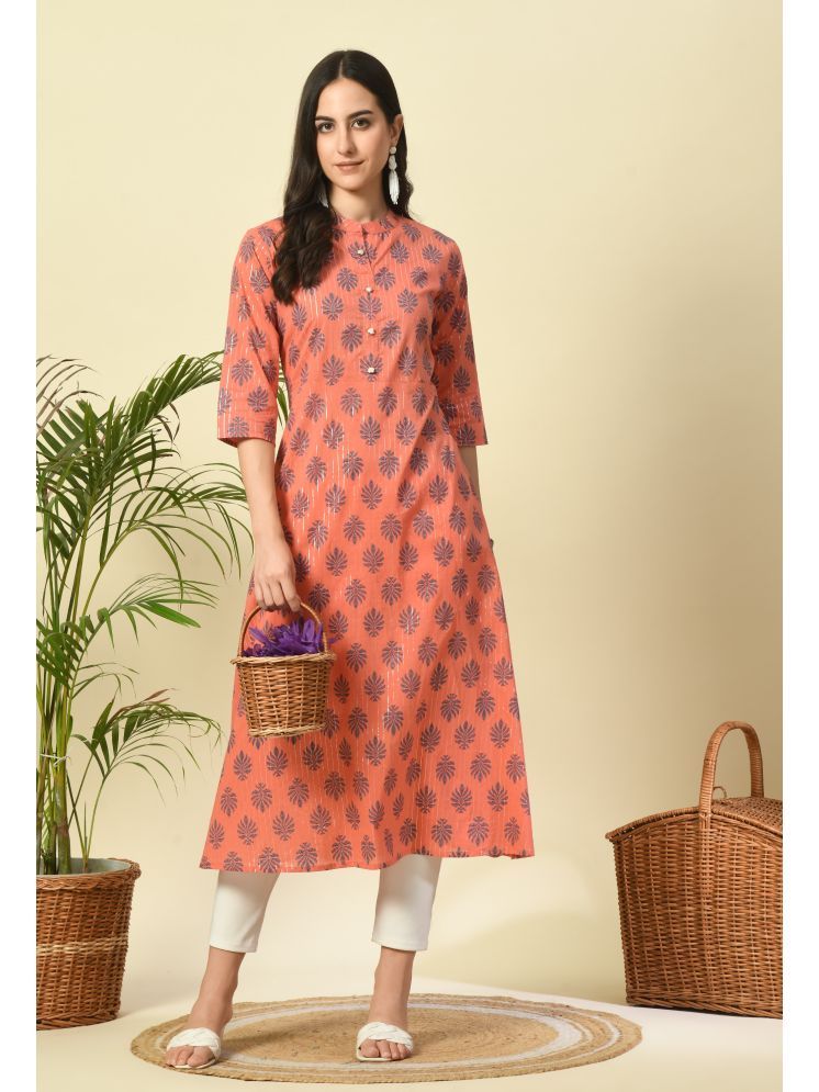     			GlowWorld Viscose Blend Printed A-line Women's Kurti - Pink ( Pack of 1 )