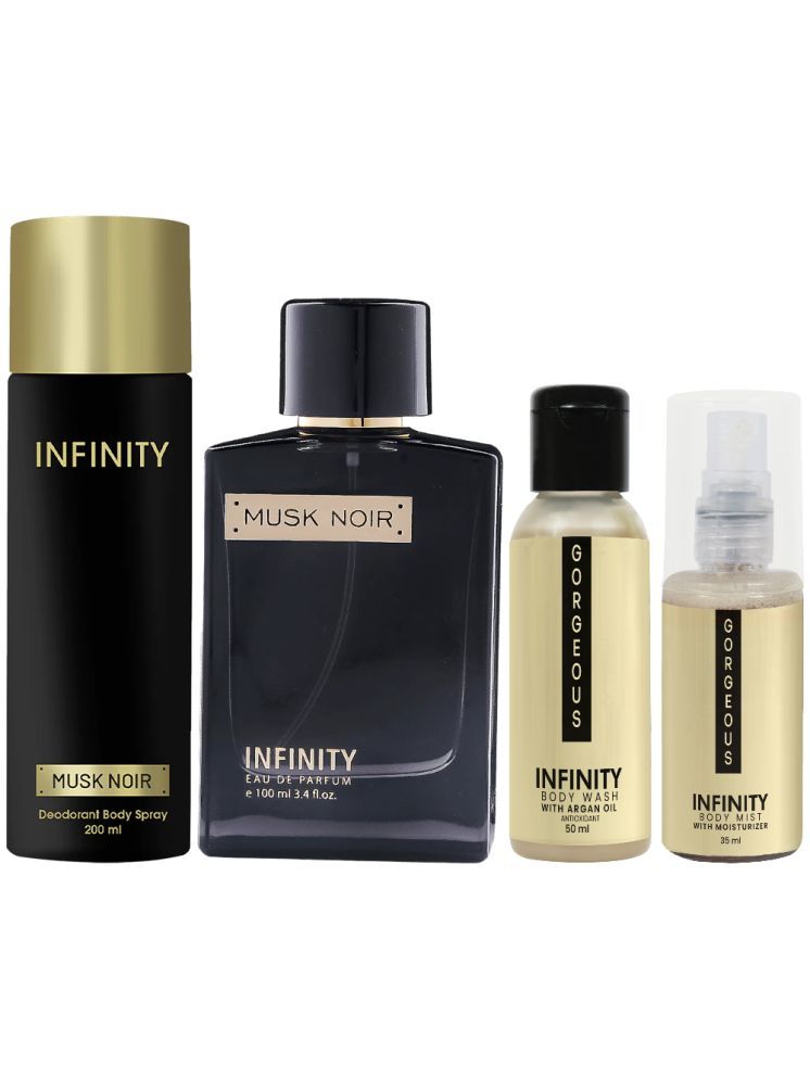     			Infinity Musk Noir Perfume, Musk Noir Deodorant, Gorgeous Body Wash & Gorgeous Body Mist Long Lasting Pack of 4