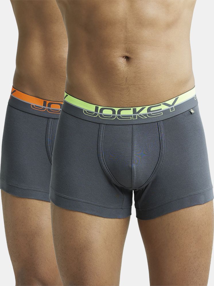     			Pack of 2 Jockey Grey Melange FP03 Cotton Men's Trunks