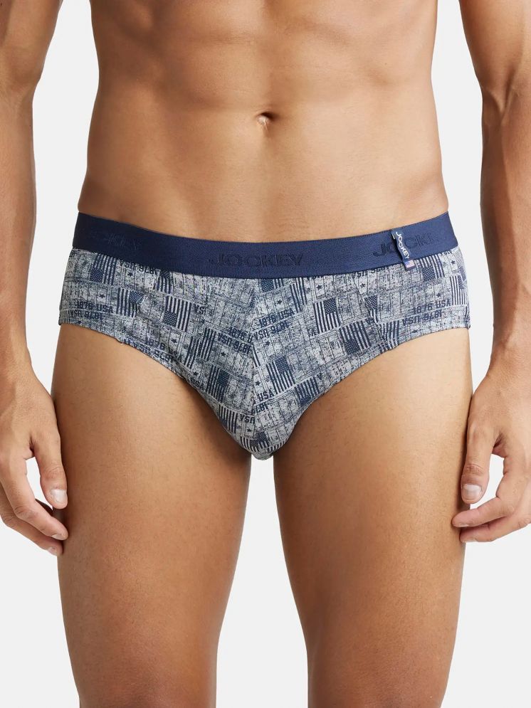     			Jockey US52 Men Super Combed Cotton Printed Brief - Nickle