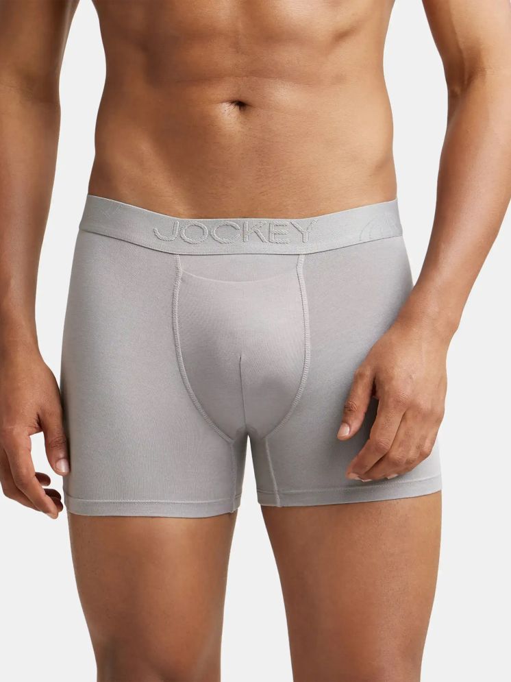     			Jockey IC52 Men Tencel Micro Modal Cotton Elastane Stretch Solid Boxer Brief - Bright Light Grey