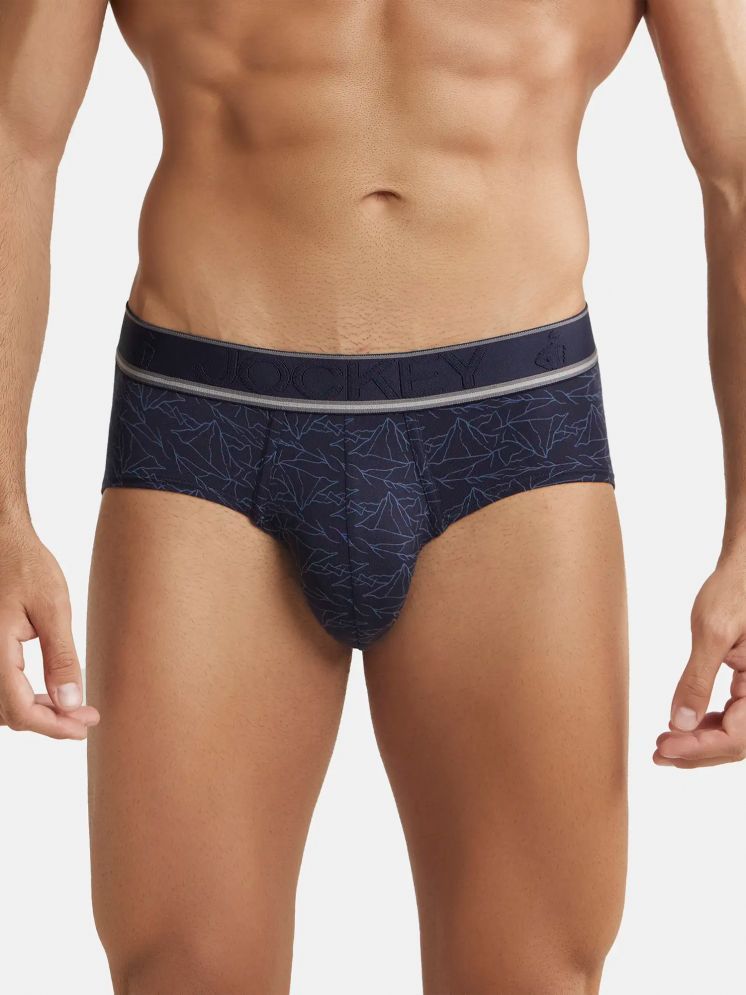     			Jockey HG29 Men Tencel Micro Modal Elastane Stretch Printed Brief - True Navy