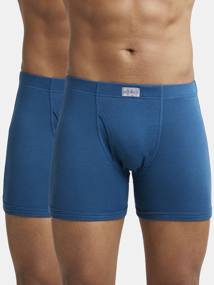     			Jockey 8008 Men Super Combed Cotton Rib Solid Boxer Brief - Seaport Teal (Pack of 2)