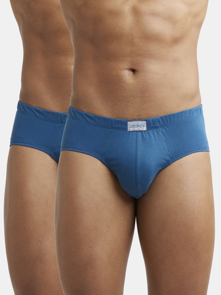     			Jockey 8035 Men Super Combed Cotton Solid Poco Brief - Seaport Teal (Pack of 2)