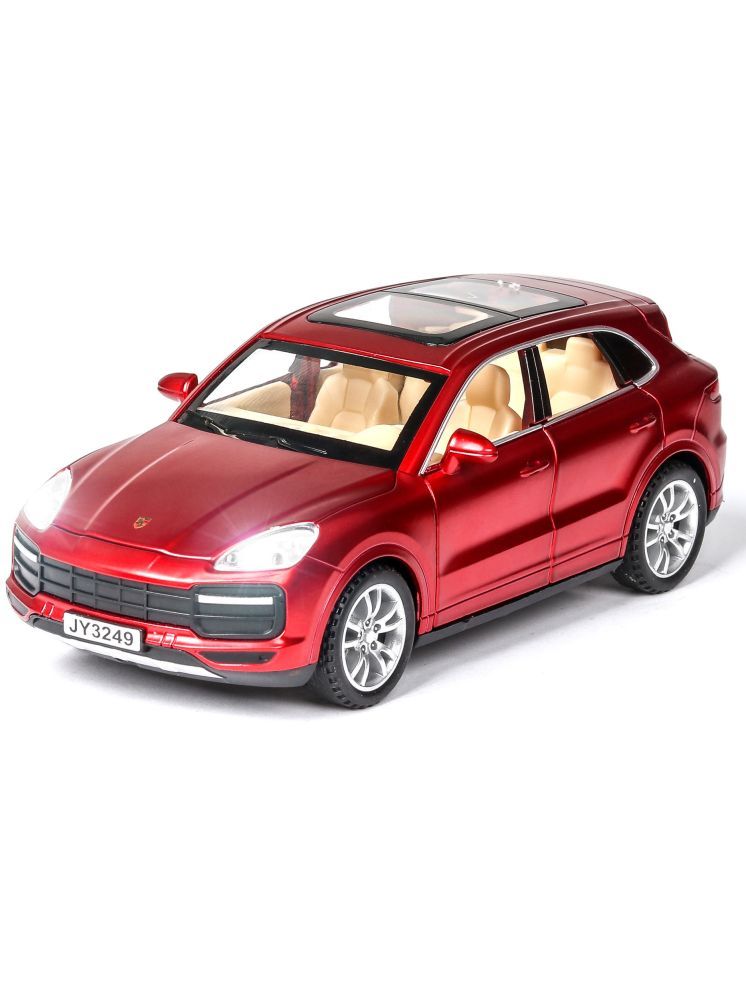     			PANSHUB Red 1:32 Porche Cayenne Exclusive Alloy Metal Pull Back Die-cast Car with Openable Doors & Light, Music Boys Gifts Toys for Kids (Pack of 1) (1:32 Phorche Cayenne - Red)