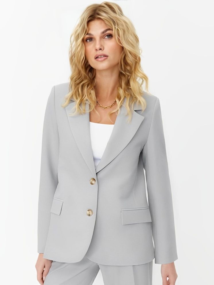     			curvy comfort - Cotton Blend Grey Blazers