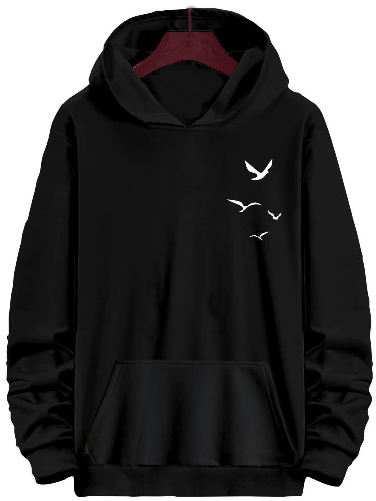     			fashion and youth Cotton Blend Hooded Men's Sweatshirt - Black ( Pack of 1 )