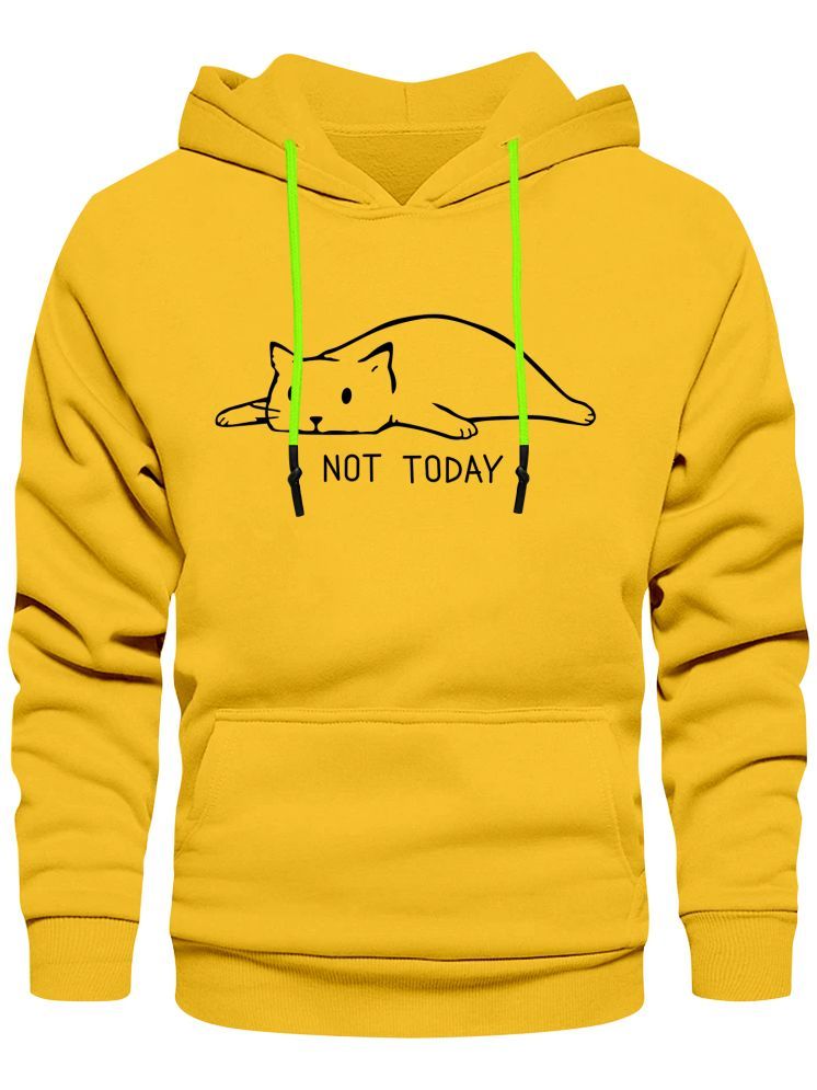     			fashion and youth Cotton Blend Hooded Men's Sweatshirt - Yellow ( Pack of 1 )