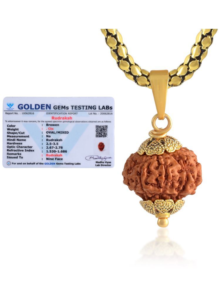     			ADMIER 9 Mukhi Rudraksha Pendant With Chain ( Pack of 1 )