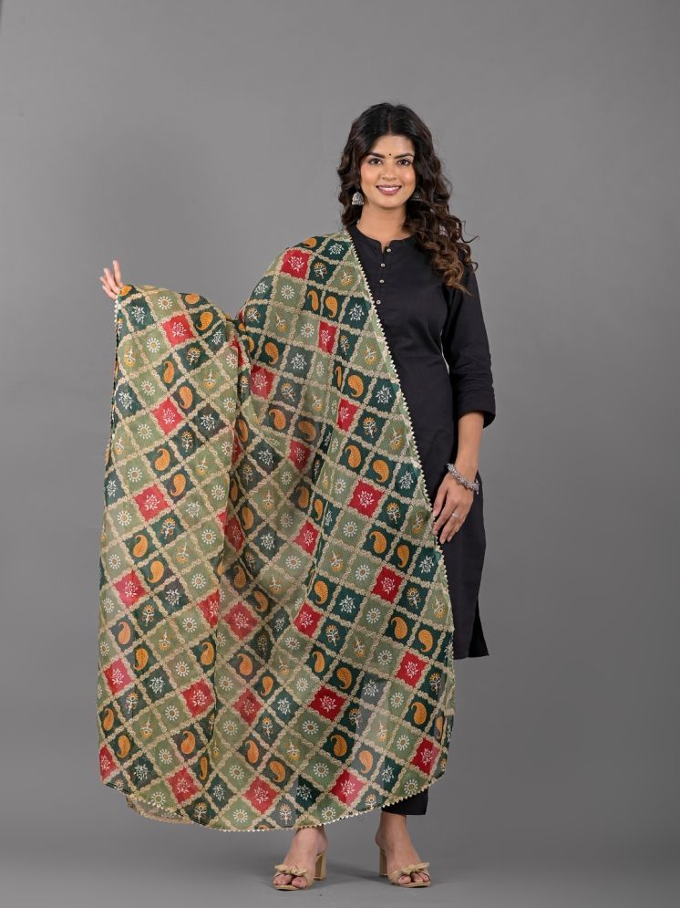     			Anjaneya Creations Green Cotton Blend Women's Dupatta - ( Pack of 1 )