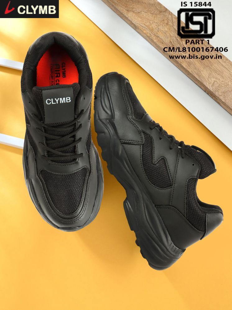     			Clymb Black Men's Sports Running Shoes