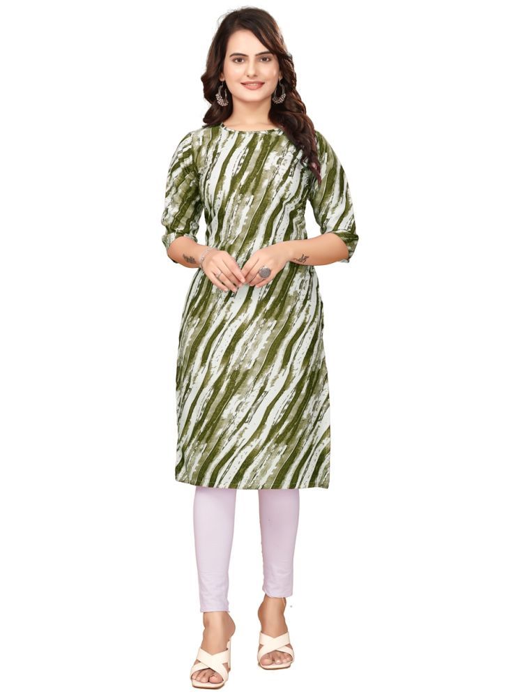     			DESIGNER DREAM Crepe Printed Straight Women's Kurti - Green ( Pack of 1 )