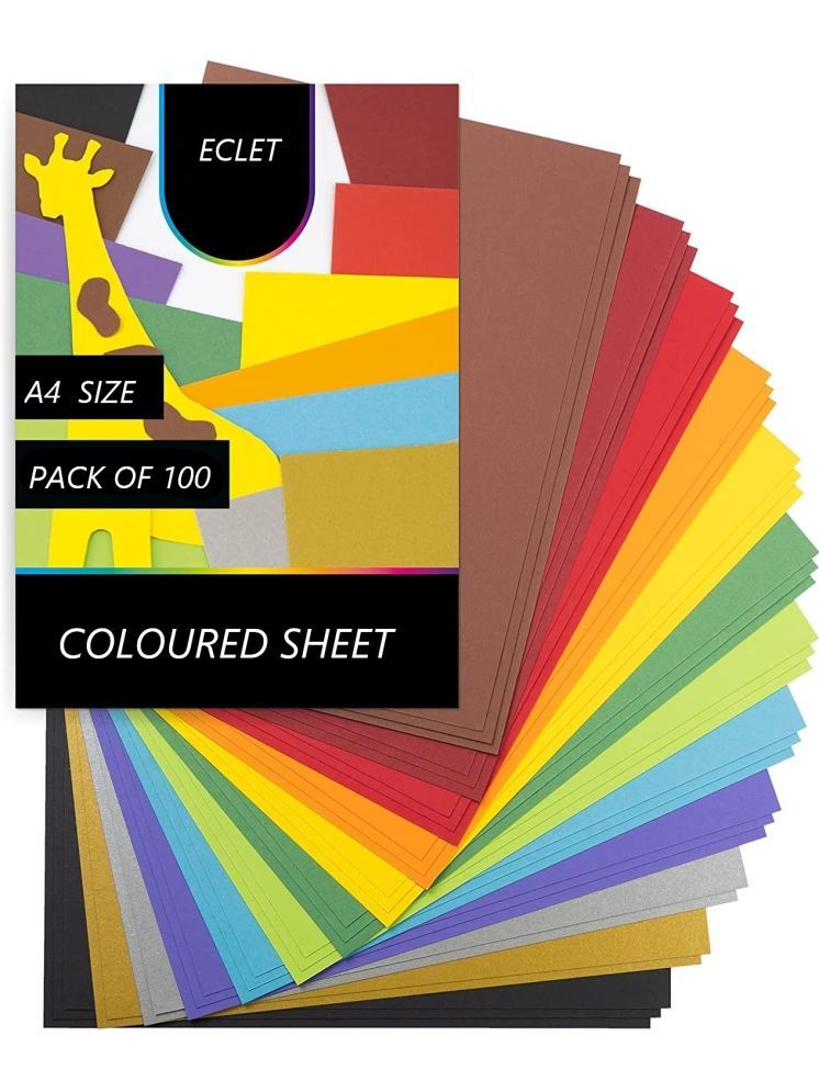     			ECLET A4 100 Coloured Sheets (10 Sheets each color)Copy Printing /Art and Craft Paper Double Sided Coloured Origami Folding DIY Craft Smooth Finish use in Home, School, Office Stationery Children's Day Gift, Birthday Gift, Party Favors,christmas decor etc