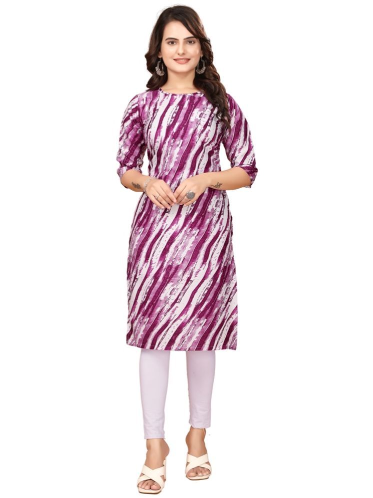     			KHODAAL KRUPA CREATION Crepe Printed Straight Women's Kurti - Purple ( Pack of 1 )