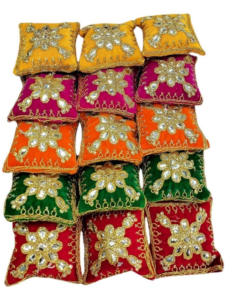     			PRANSUNITA Fabric Mini Square Gota Patti Fancy Pillows for Art Work - 2inch ( Pack of 1 )