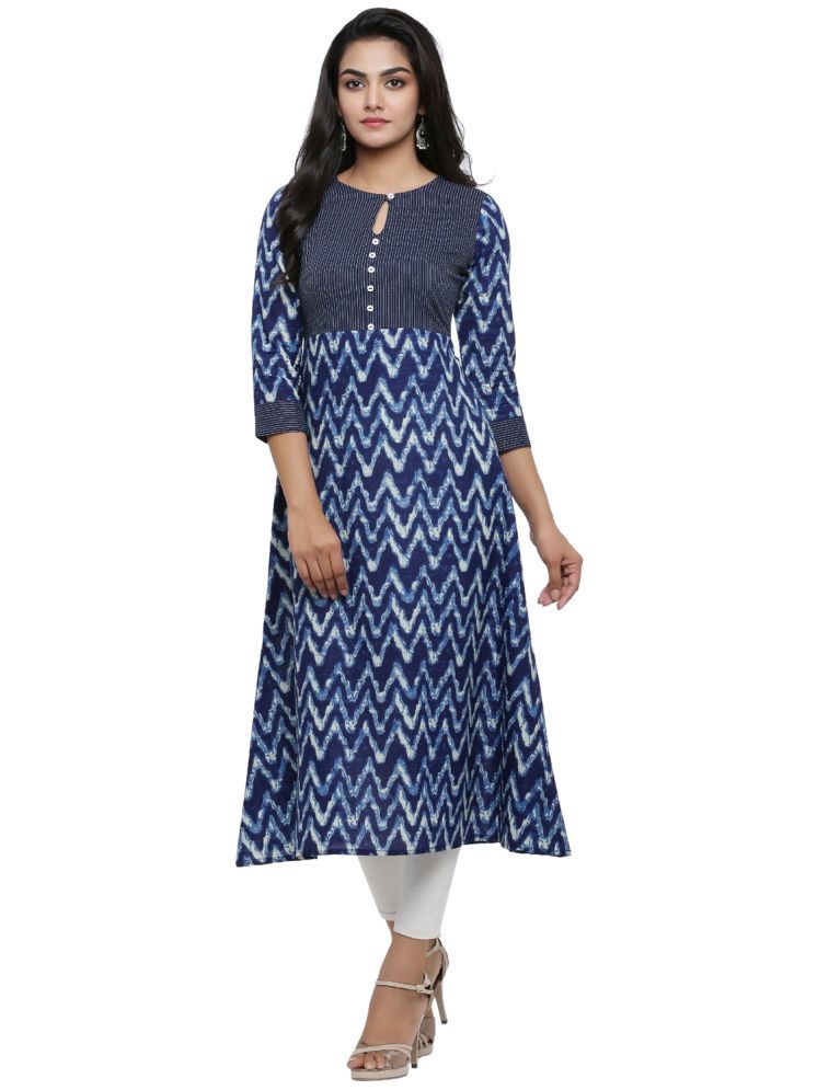     			Yash Gallery Cotton Printed A-line Women's Kurti - Blue ( Pack of 1 )