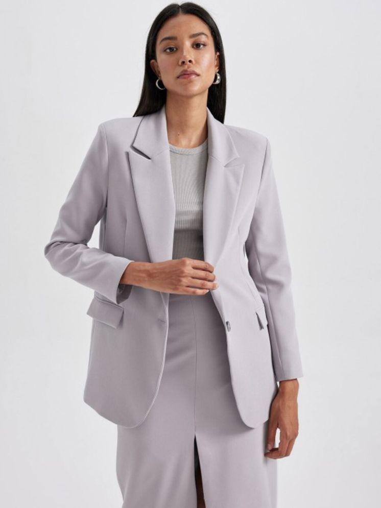     			plusperfaction - Cotton Blend Grey Blazers