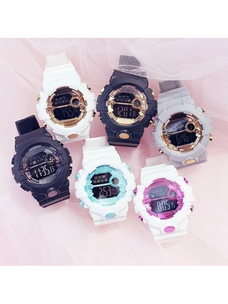     			Digital Unisex Child Watch (Colored Strap. Pack of 2)