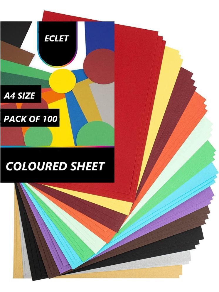     			ECLET A4 100 Coloured Sheets (10 Sheets each color)Copy Printing /Art and Craft Paper Double Sided Coloured Origami Folding DIY Craft Smooth Finish use in Home, School, Office Stationery Children's Day Gift, Birthday Gift, Party Favors,christmas decor etc