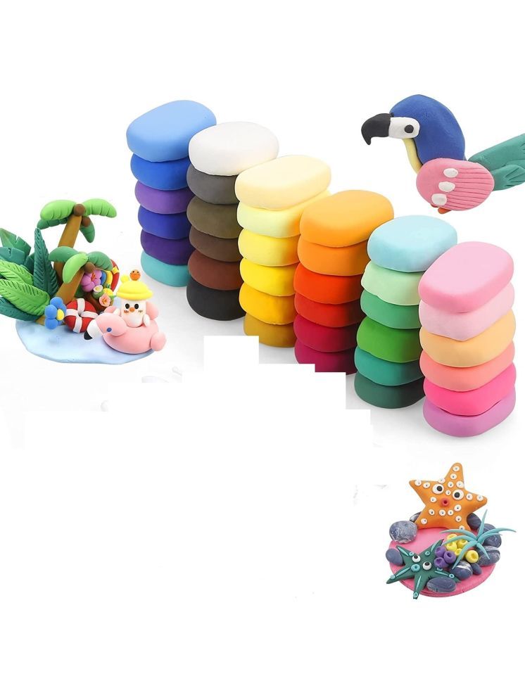     			Eclet (Pack of 12) Air Dry Clay, Colorful Children Soft Clay, Creative Art Crafts, Gifts for Kids-Multi Color. Non-Toxic Modeling Magic Fluffy Foam Bouncing Clay Putty Kit for Kids with Tools.152