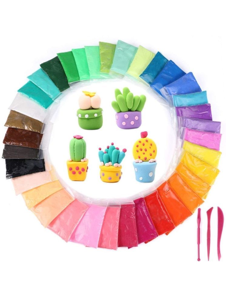     			Eclet (Pack of 12) Air Dry Clay, Colorful Children Soft Clay, Creative Art Crafts, Gifts for Kids-Multi Color. Non-Toxic Modeling Magic Fluffy Foam Bouncing Clay Putty Kit for Kids with Tools.66