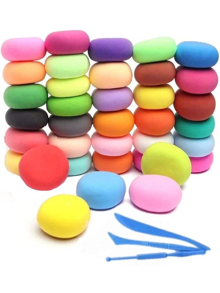     			Eclet (Pack of 12) Air Dry Clay, Colorful Children Soft Clay, Creative Art Crafts, Gifts for Kids-Multi Color. Non-Toxic Modeling Magic Fluffy Foam Bouncing Clay Putty Kit for Kids with Tools.120