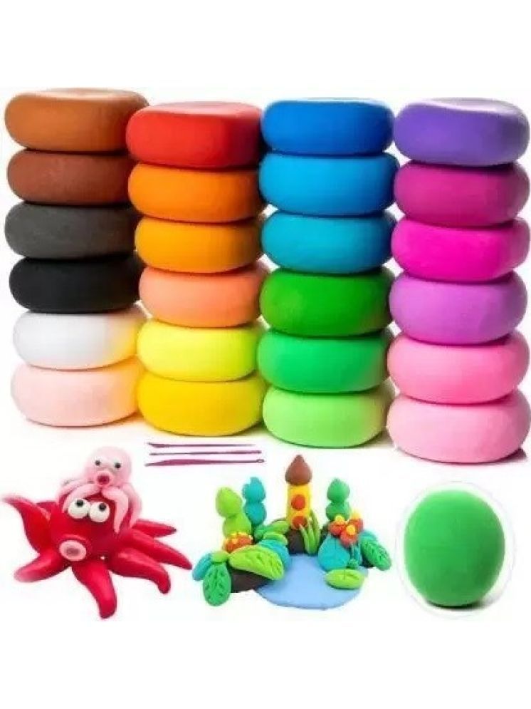     			Eclet (Pack of 12) Air Dry Clay, Colorful Children Soft Clay, Creative Art Crafts, Gifts for Kids-Multi Color. Non-Toxic Modeling Magic Fluffy Foam Bouncing Clay Putty Kit for Kids with Tools.99