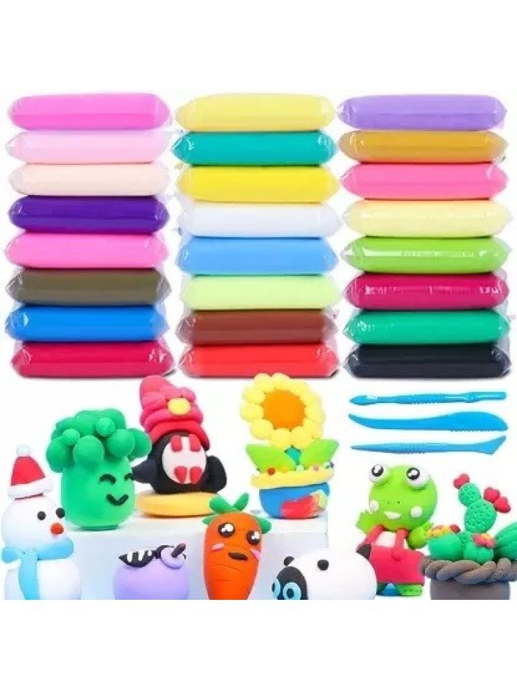     			Eclet (Pack of 12) Air Dry Clay, Colorful Children Soft Clay, Creative Art Crafts, Gifts for Kids-Multi Color. Non-Toxic Modeling Magic Fluffy Foam Bouncing Clay Putty Kit for Kids with Tools.99