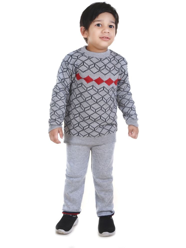     			GTWO Woolen Knitted Full Sleeves Winter Warm Pullover Sweater with Pajami/Top and Bottom Set for Kids Baby Boys & Girls (Pack of 1)