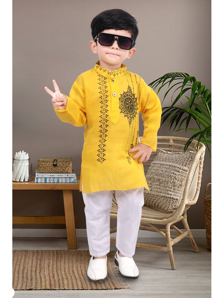     			IMON BASID Yellow Cotton Blend Boys ( Pack of 1 )