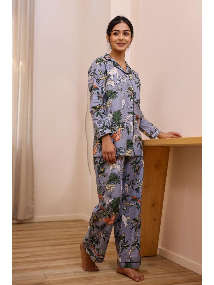     			Label Flavia Multicolor Printed Pant Top Set