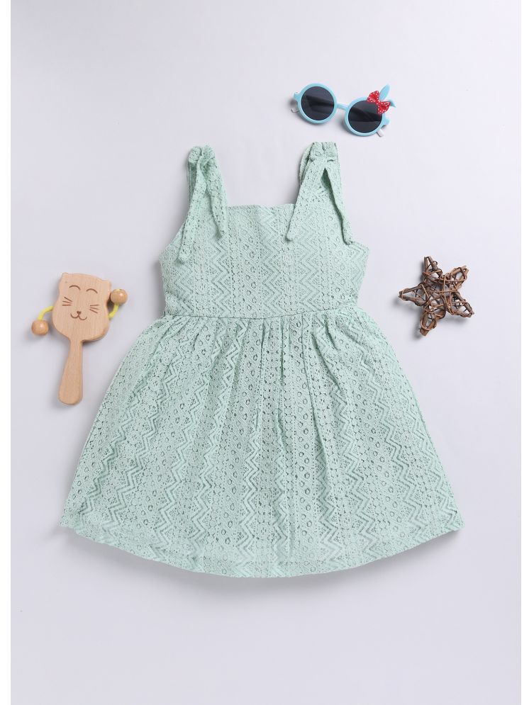     			MIMINO Green Polyester Blend Girls Frock ( Pack of 1 )