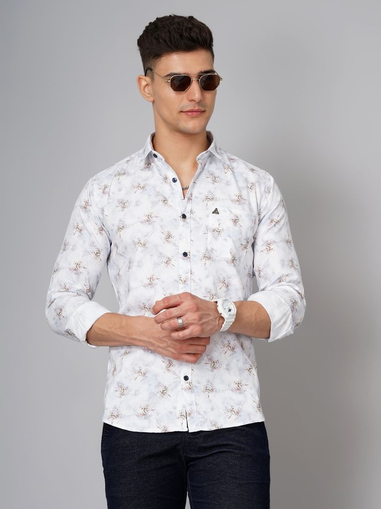     			Paul Street 100% Cotton Slim Fit Printed Full Sleeves Men's Casual Shirt - Off-White ( Pack of 1 )