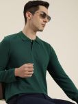 AUSK Cotton Blend Regular Fit Solid Full Sleeves Men's Polo T Shirt - Mint Green ( Pack of 1 )