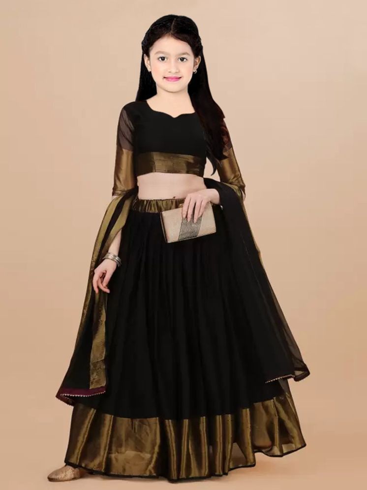     			Lady Shopi Black Georgette Girls Lehenga Choli Set ( Pack of 1 )