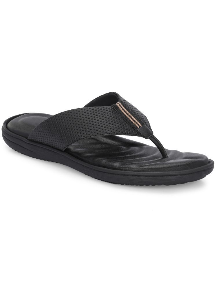     			Leeport Black Men's Thong Flip Flop